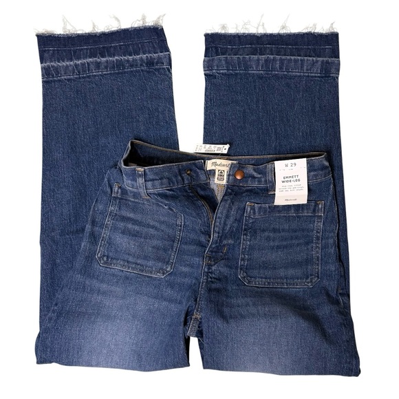 NWT Madewell Emmett Wide-Leg Jean: Let Down Hem Edition Sz 29W - Picture 3 of 12
